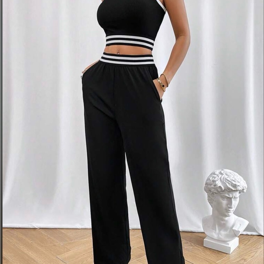 SHEIN Black Straight-Leg Women's Pants